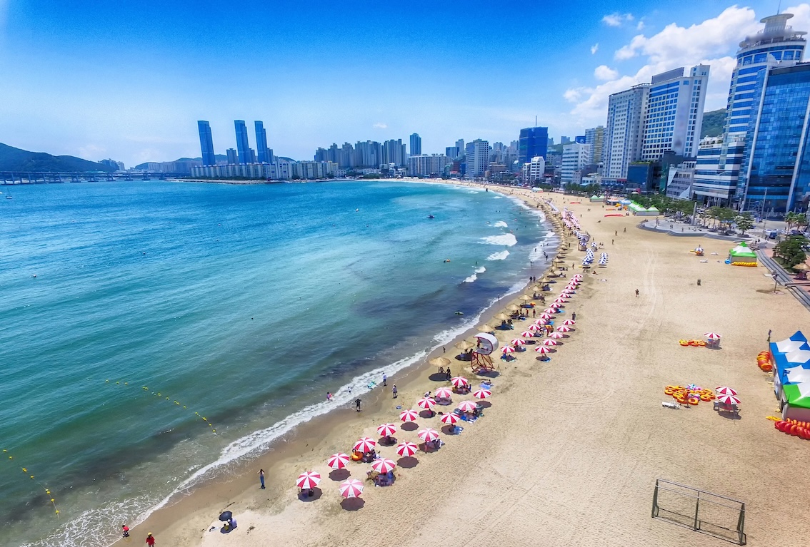 Plage de Busan - Corée - cours de coréen